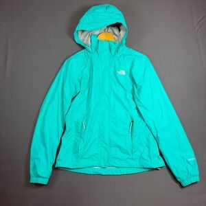 The North Face HyVent Hooded Waterproof Rain Jacket Aqua Women's Size S